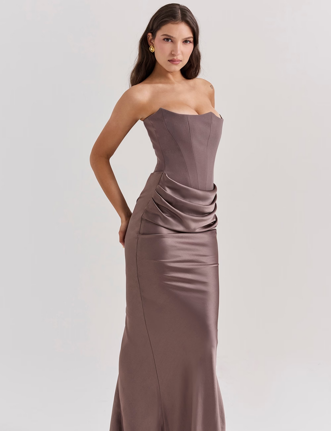 Harper | Elegant Figure Complementing Corset Maxi-Dress