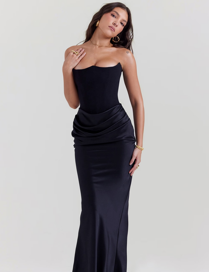 Harper | Elegant Figure Complementing Corset Maxi-Dress