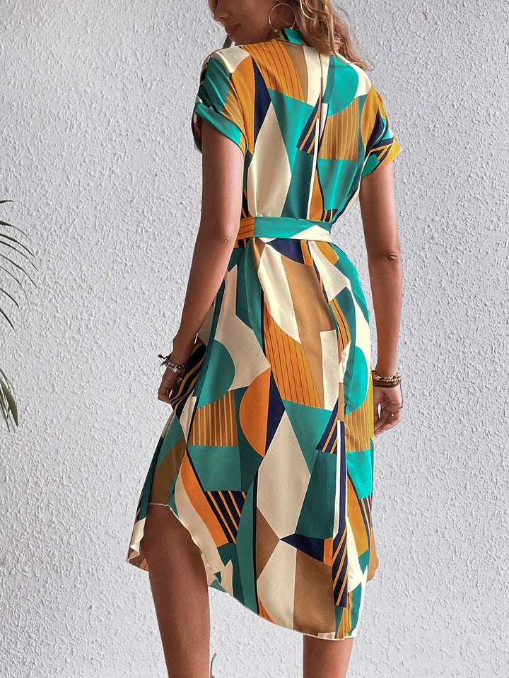 Irene™ | Stylish Multicolour Abstract Art Dress