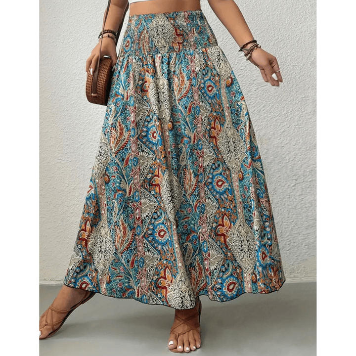 Nell | Trendy Boho Multicoloured Maxi Skirt