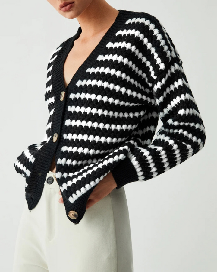 Lizzette | Black & White Cardigan