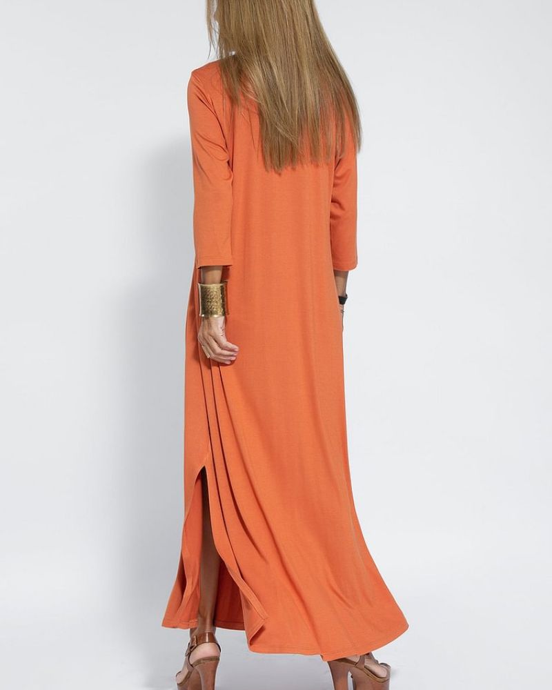 Nour | Elegant Casual Solid Colour V-neck Dress