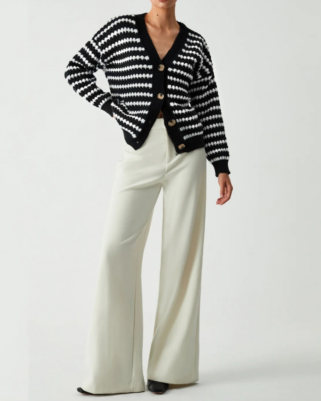 Lizzette | Black & White Cardigan