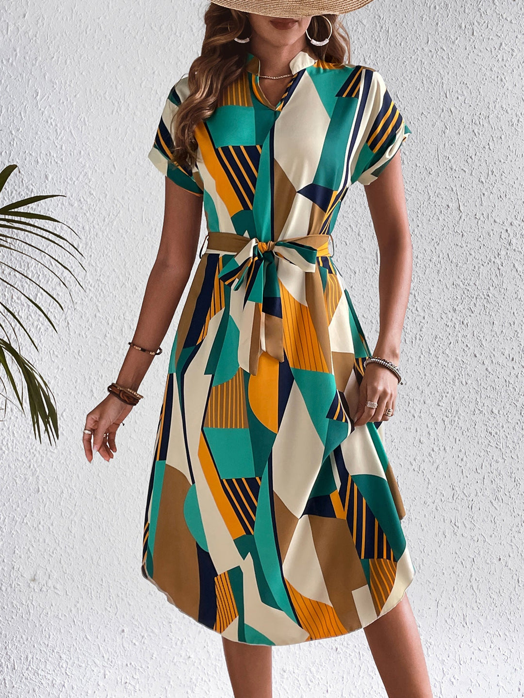 Irene™ | Stylish Multicolour Abstract Art Dress