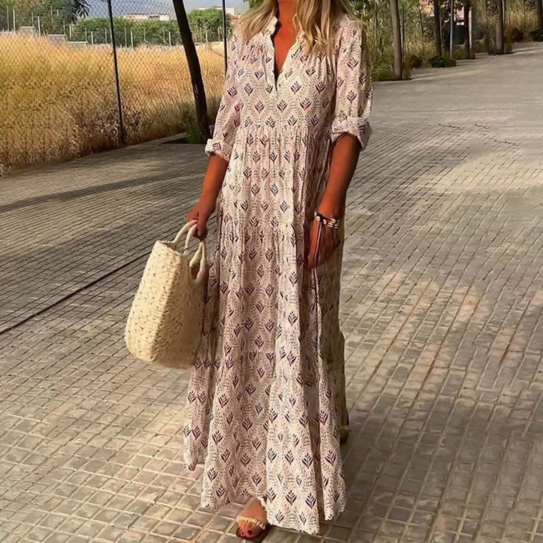 Aroha™️ | Elegant Boho Chic Pattern Maxi Dress