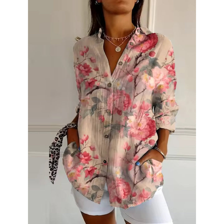 Nina™ | Casual Charming Blouse with Floral Print