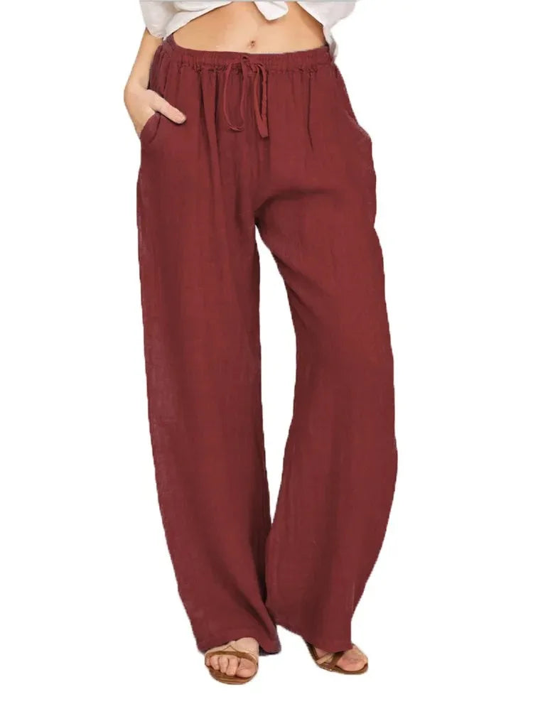 Nivara | Casual Loose Solid Colour Elastic-Waist Trouser