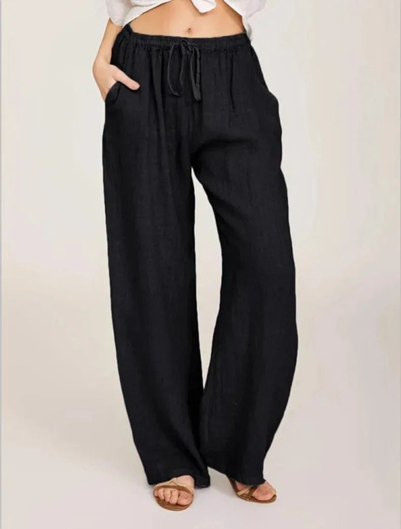 Nivara | Casual Loose Solid Colour Elastic-Waist Trouser