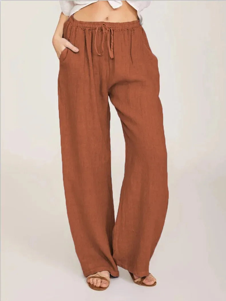 Nivara | Casual Loose Solid Colour Elastic-Waist Trouser