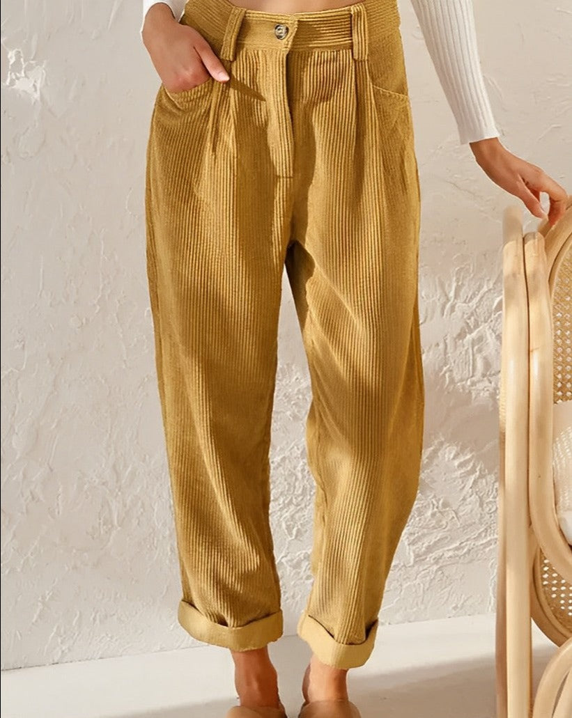 Keira™ | Retro High-Waisted Corduroy Pants