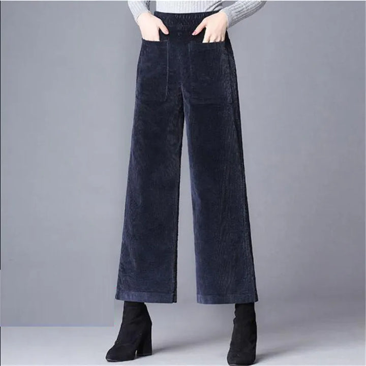 Loni™ | Soft High-Waist Solid Colour Corduroy Pants