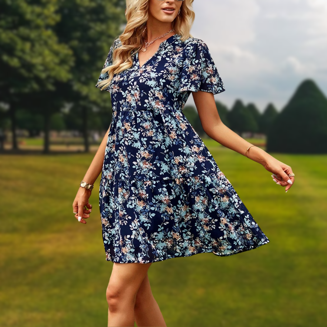 Isabelle™ | Elegant Timeless Women's Dress with Floral Print