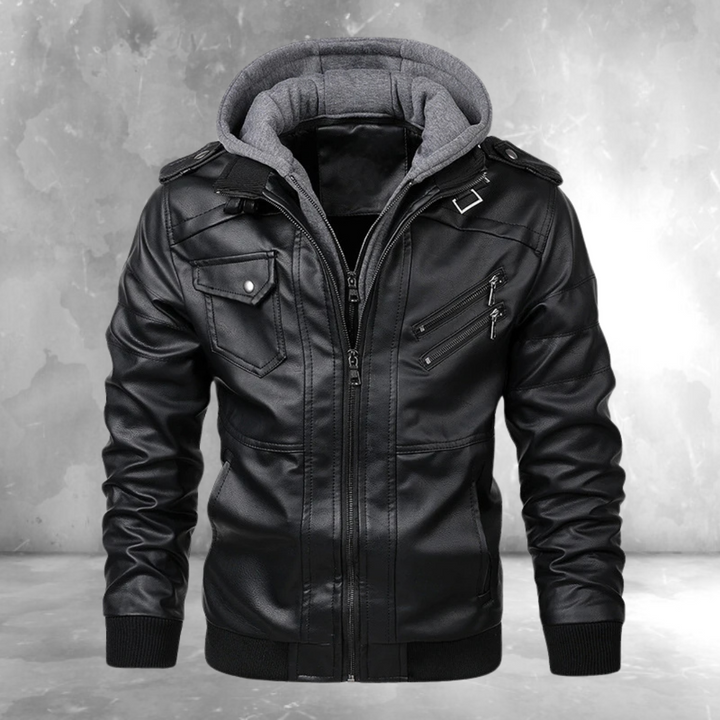 Caleb™ | Leather Men's Jacket