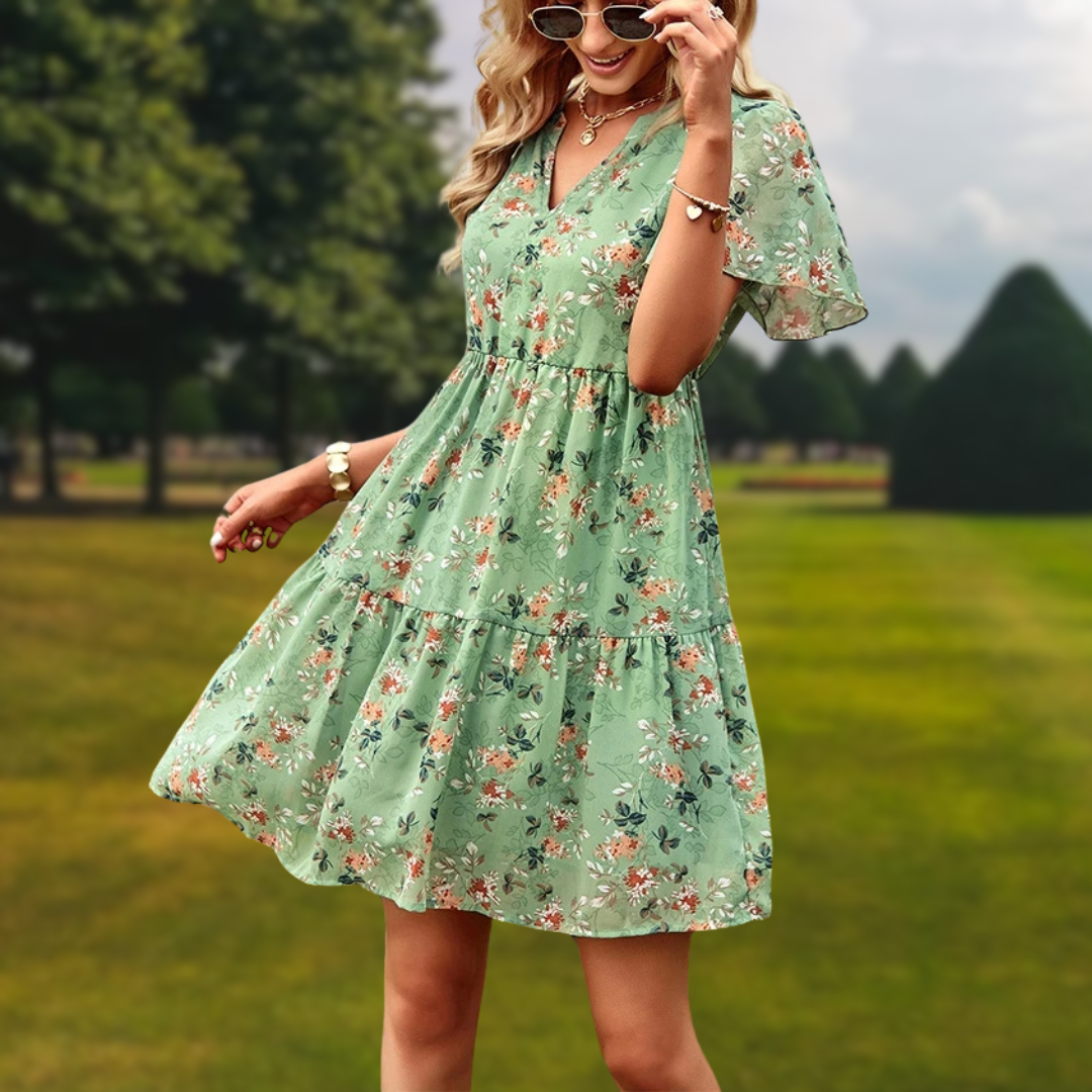 Isabelle™ | Elegant Timeless Women's Dress with Floral Print