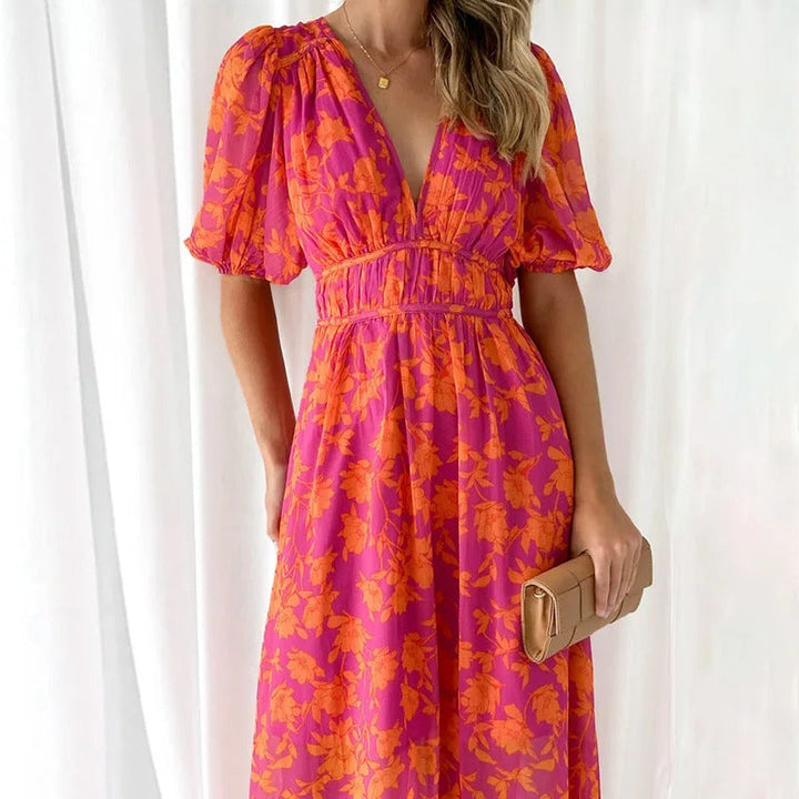 Sophia | Stylish Vibrant Multicolour Maxi-Dress