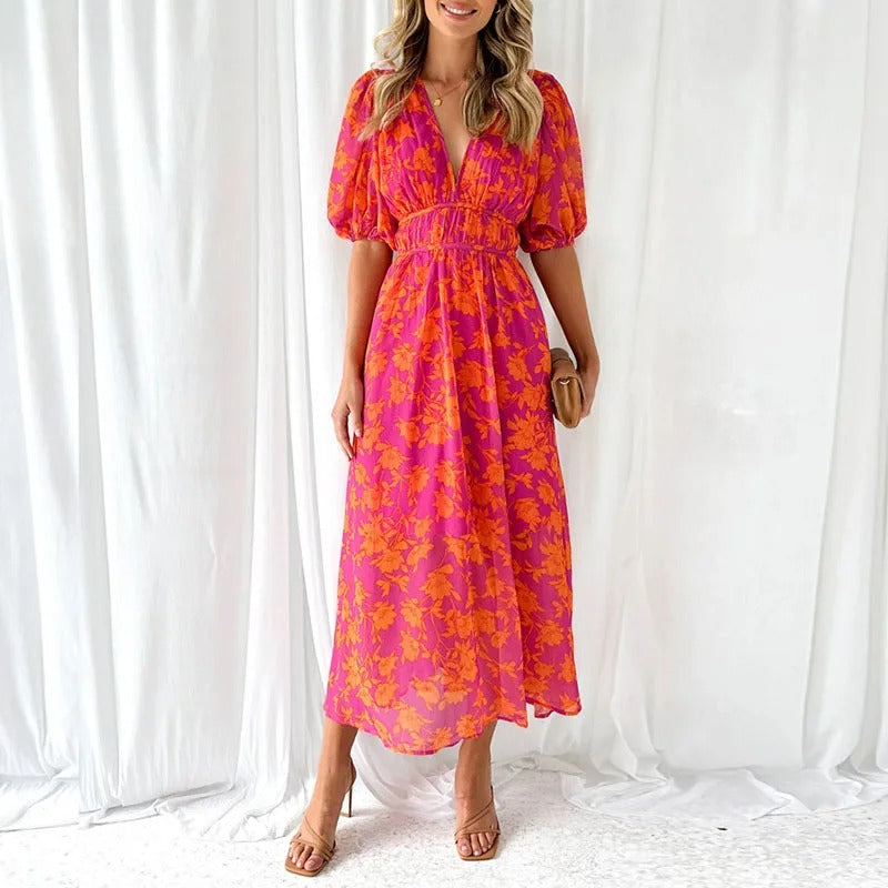 Sophia | Stylish Vibrant Multicolour Maxi-Dress