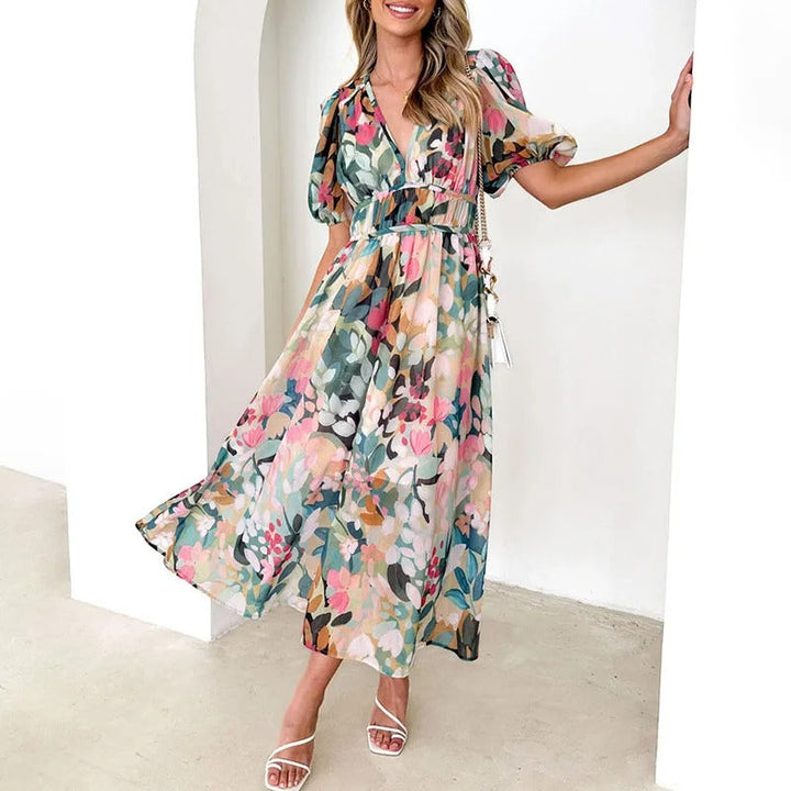 Sophia | Stylish Vibrant Multicolour Maxi-Dress