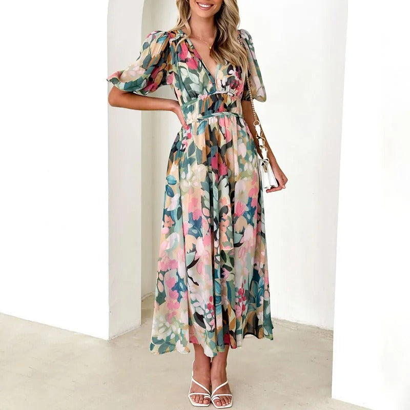 Sophia | Stylish Vibrant Multicolour Maxi-Dress