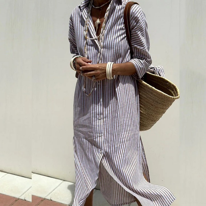 Amalia™ | Striped Long-Shirt Dress