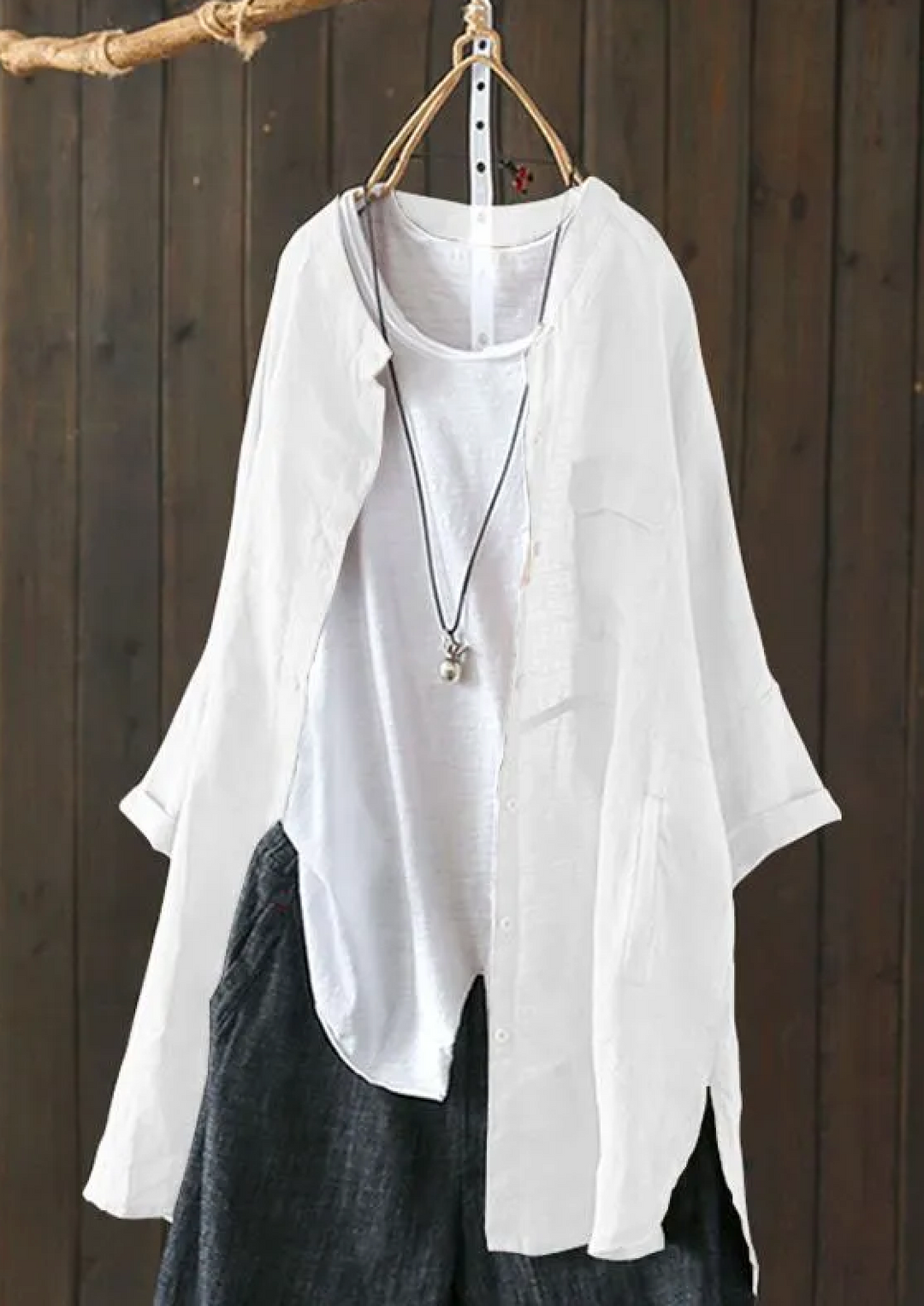 Marcia | Relaxed Casual Linen-Blend Tunic Shirt