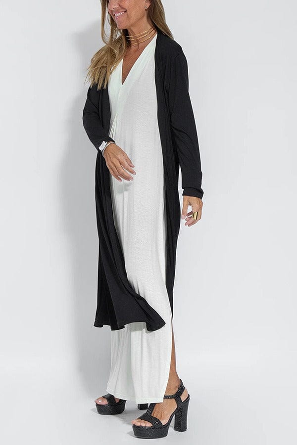 Katherine | Elegant Long Maxi Dress with Matching One-Colour Cardigan