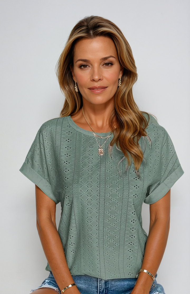 Yelena™ | Casual Elegant Eyelet Top