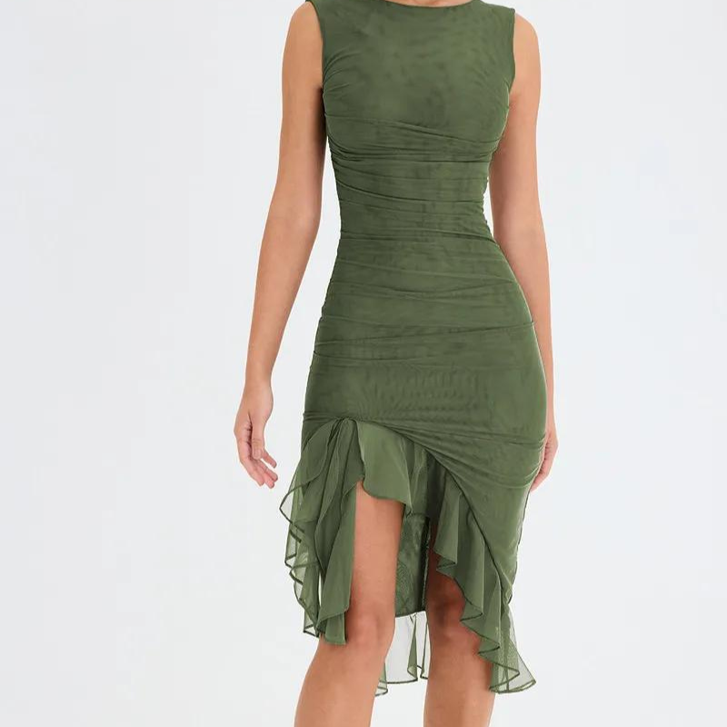 Lavinia™ | Chic Ruffle Midi-Dress