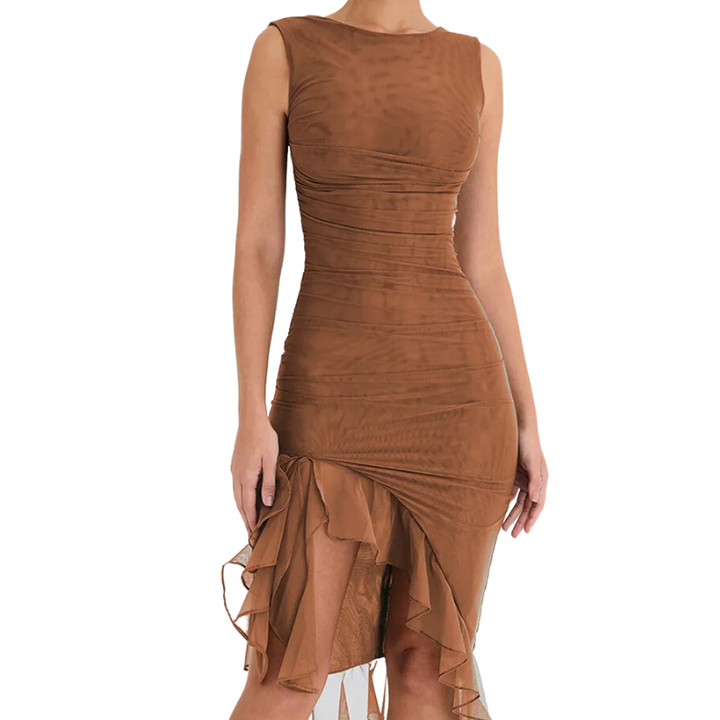 Lavinia™ | Chic Ruffle Midi-Dress