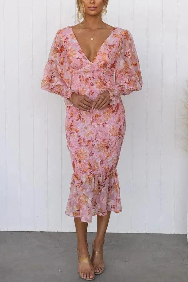 Leandra™ | Elegant Maxi Dress With Floral Pattern