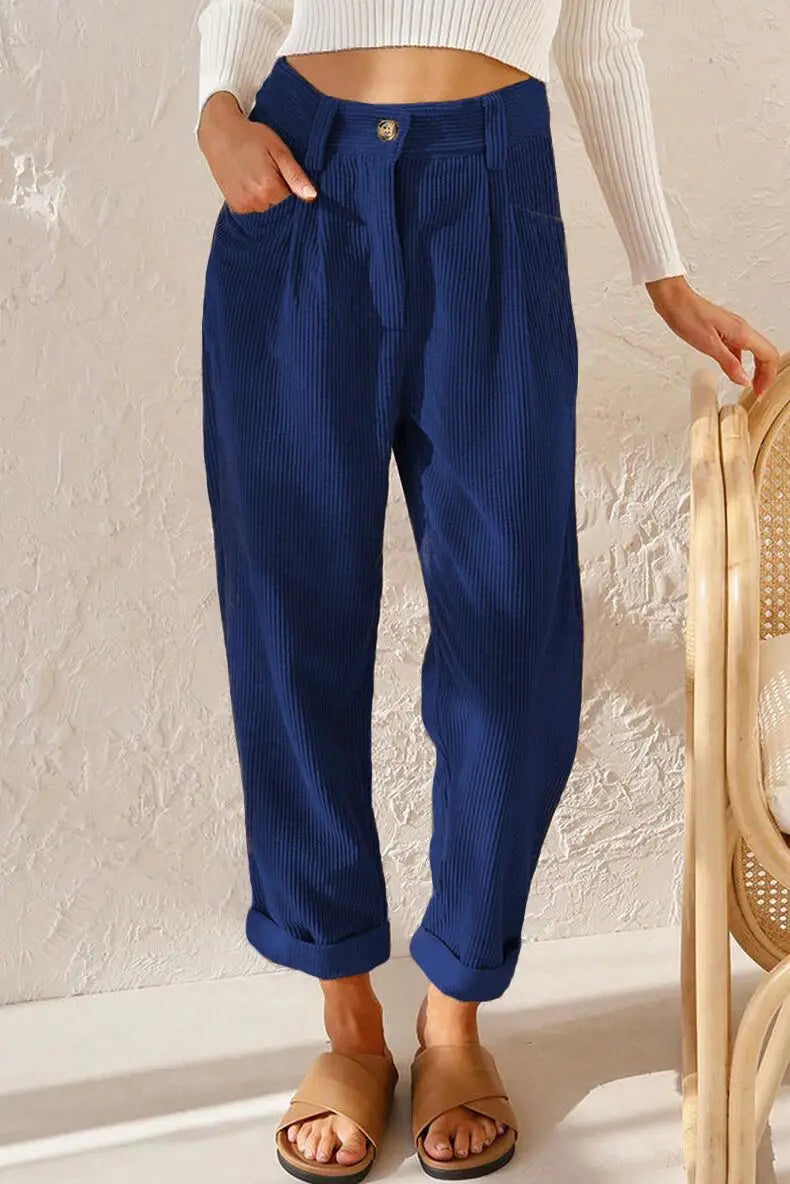 Keira™ | Retro High-Waisted Corduroy Pants