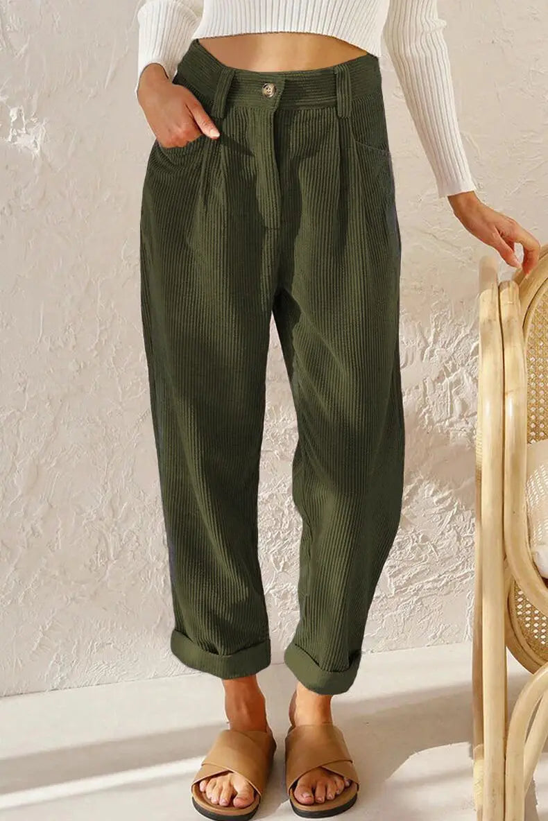 Keira™ | Retro High-Waisted Corduroy Pants